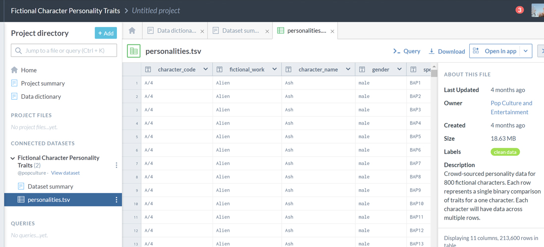 Data Exploration and Selection